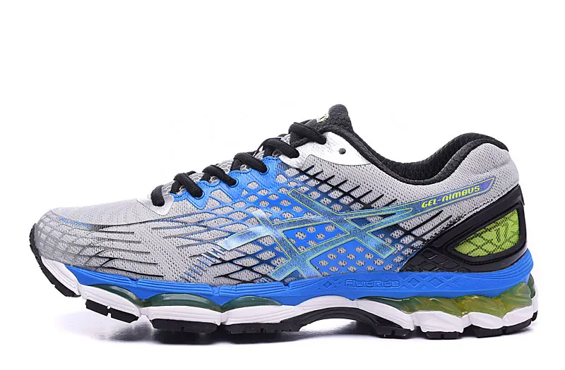 Официальный подлинный ASICS Гель-NIMBUS 17 Мужская устойчивая обувь для бега спортивная обувь кроссовки для улицы - Цвет: Grey black