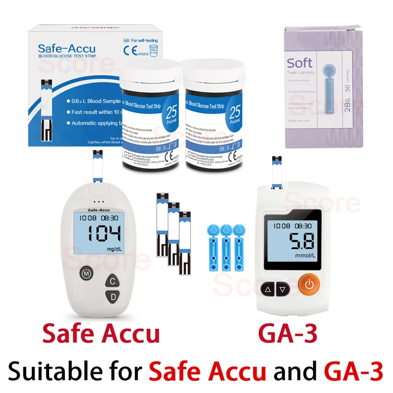 Безопасный Accu 50/100/200 шт тест-полоски для определения уровня глюкозы в крови подходит для безопасного Accu с скарификатор; сахар в крови обнаружения прибор для контроля уровня сахара в крови