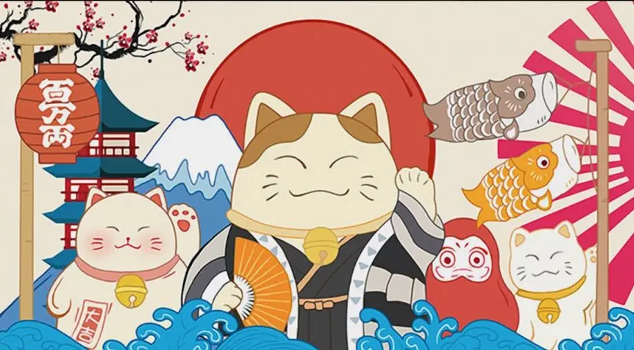 Японская ручная роспись обои Япония Lucky Cat Ukiyo-E Ресторан Суши Ресторан оснастка стены на заказ 3D росписи - Цвет: 9