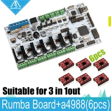 3D Printer Diamond Hotend Brass Multi Color Nozzle Control Kits Mother Rumba Board With 6pcs A4988