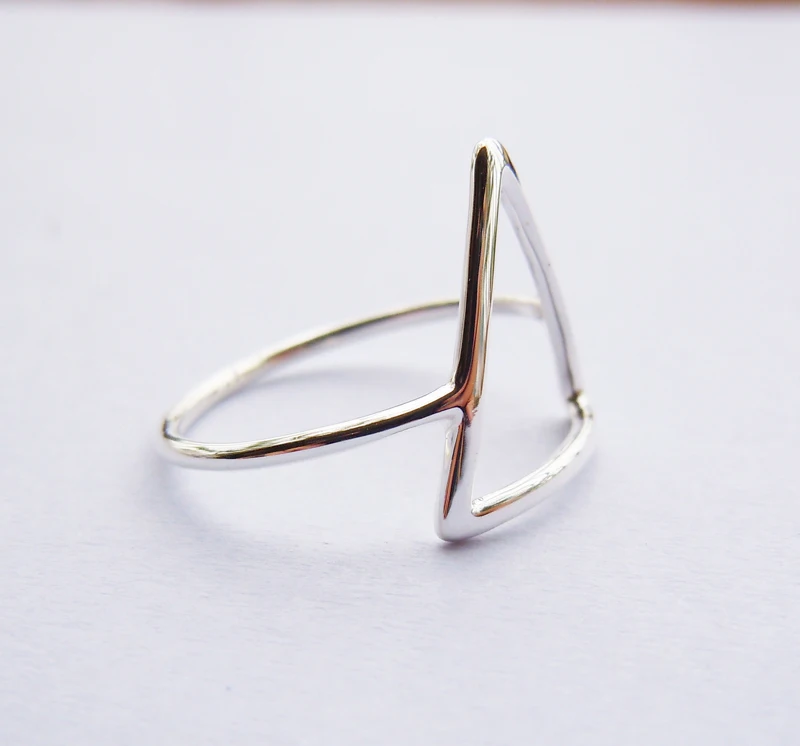silver triangle ring