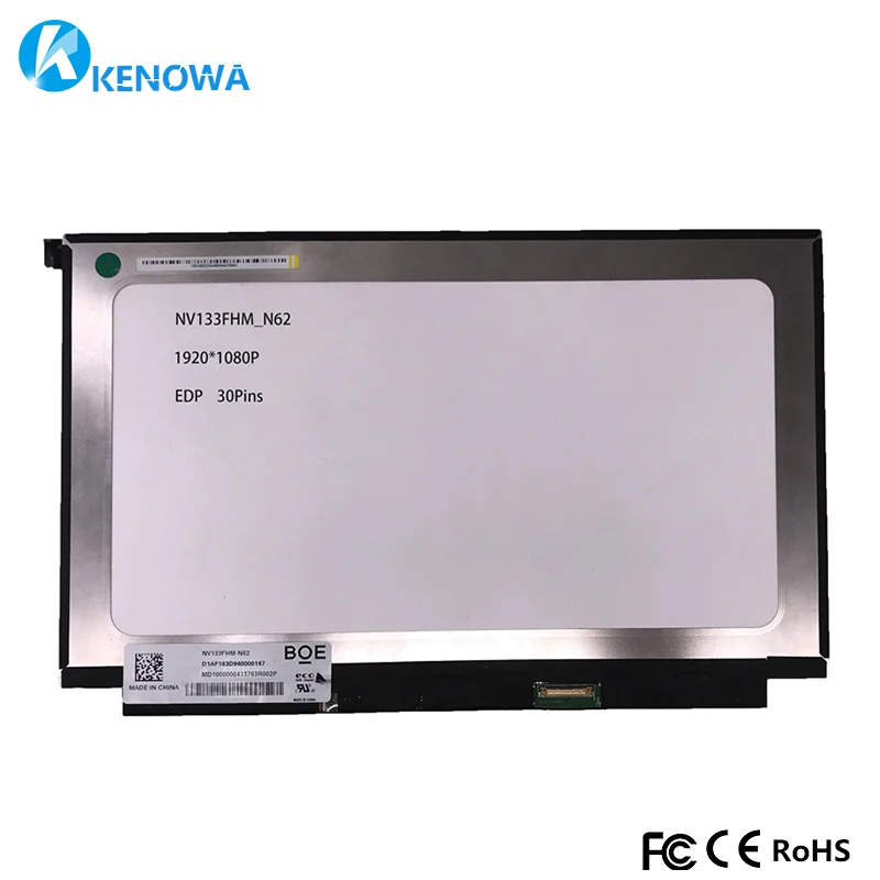 

13.3" Slim LED Screen Inch NV133FHM-N62 NV133FHM N62 NV133FHM N6 LCD Display Panel eDP 30pins 1920*1080 1080P