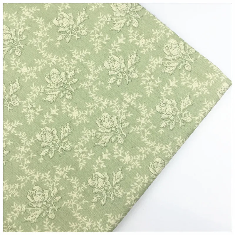 Syunss, старый зеленый сзади Ретро Роза печати Хлопок Ткань DIY Tissu лоскутное Telas шитье детские игрушки постельные принадлежности одеяло Ткань Ремесло Tecido