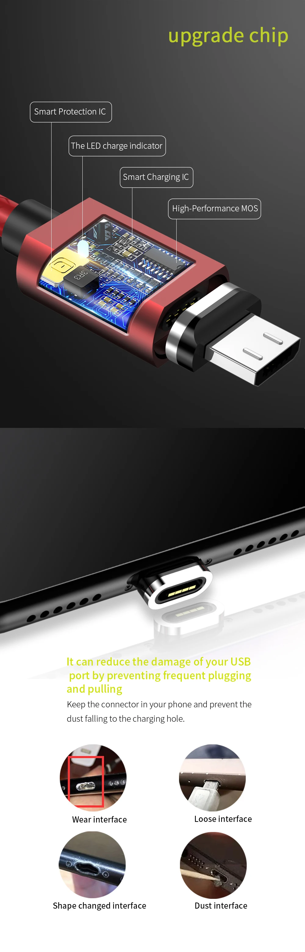 Wsken Магнитный Micro usb зарядный кабель для Xiaomi huawei Android мобильный телефон Быстрая зарядка Microusb зарядное устройство шнур для samsung LG