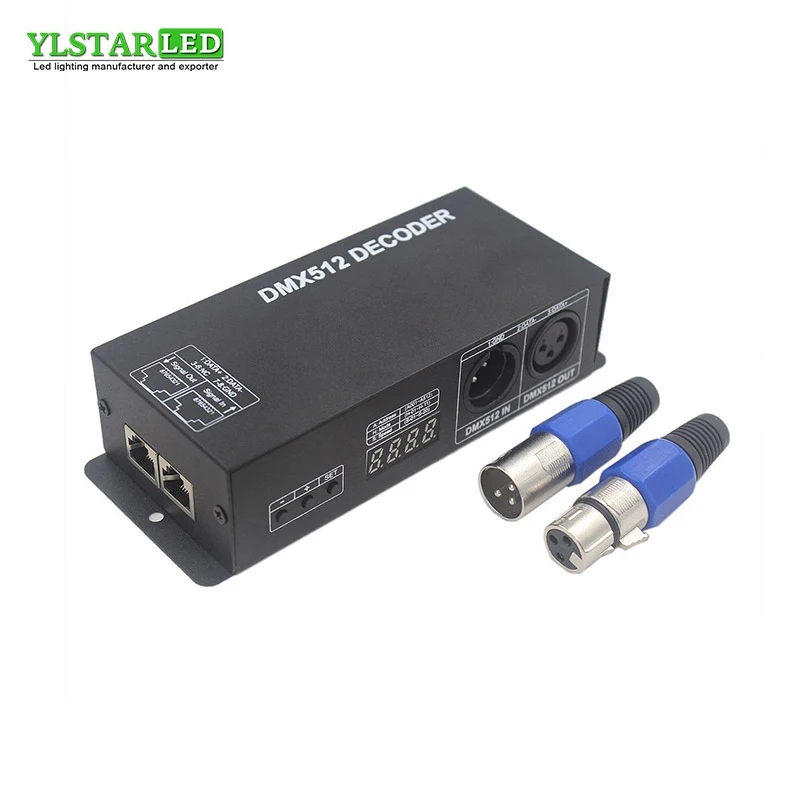 YLSTAR DC12 24V RGB RGBW 3 канала 24A 4 16A 288 Вт 576 192 384 DMX512 декодер с цифровым