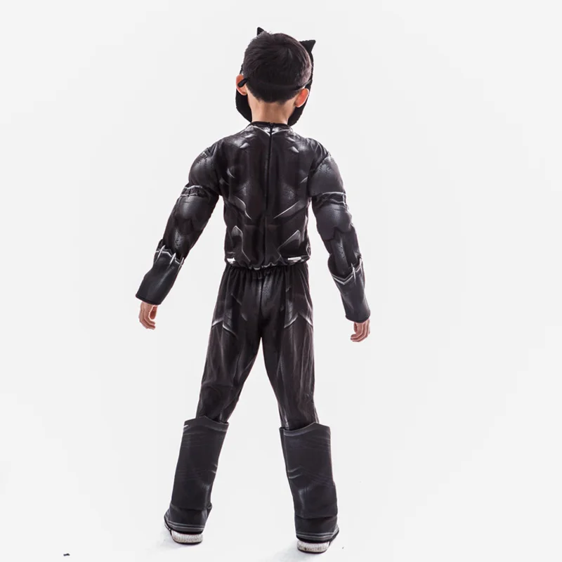 Kids Muscle Black Panther Costumes (1)