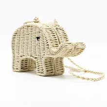 Милые сумка-почтальон мини для девочек маленький слон Для женщин Креста тела sac соломенная сумка ручной работы Повседневное сумки на плечо sac de plage