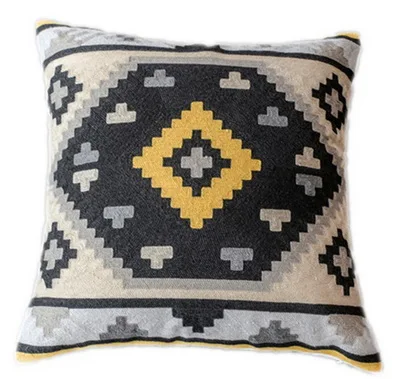 Junwell диванные подушки, 18x18 дюймов, хлопок, полная вышивка, геометрические круги, декоративные подушки - Цвет: Pattern D