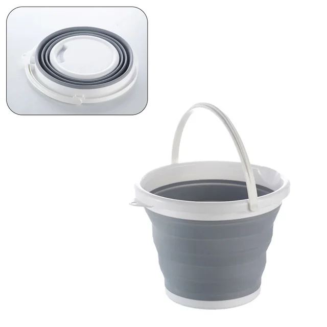 

10L Portable Folding Bucket Bathroom Outdoor Fishing Bait Folding Round Portable Car Wash Bucket Portable Supplies
