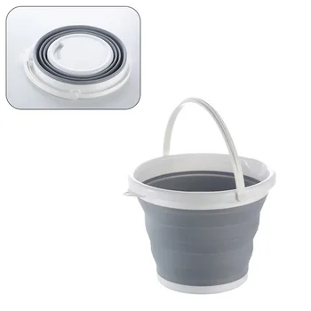 

10L Portable Folding Bucket Bathroom Outdoor Fishing Bait Folding Square / Round Portable Car Wash Bucket Camping Supplies