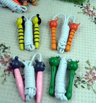 

Kids Children Toy Sports Cute Cartoon Animal Wooden Handle Skipping Rope Outdoor Fun Sports 2.1 Metres Long