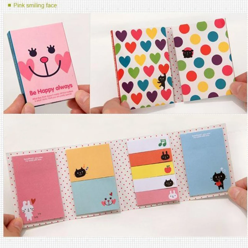 Милые Мультяшные животные кошка Медведь блокнот липкая заметка Kawaii бумажные наклейки для детей корейские канцелярские принадлежности