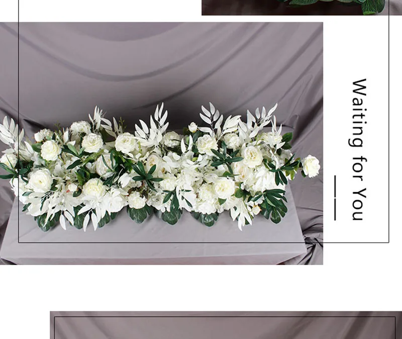 Flone 50cm Artificial Silk Rose Flower Row For Pink Wedding Decoration Arch Road Lead Window Party Decor Fake Flowers Home Art (15)