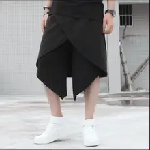 M-5XL Горячая Новая мода DJ Штаны Для мужчин's skorts искусственная комплект из двух предметов Штаны брюки рок черная юбка певица костюм парикмахера брюки