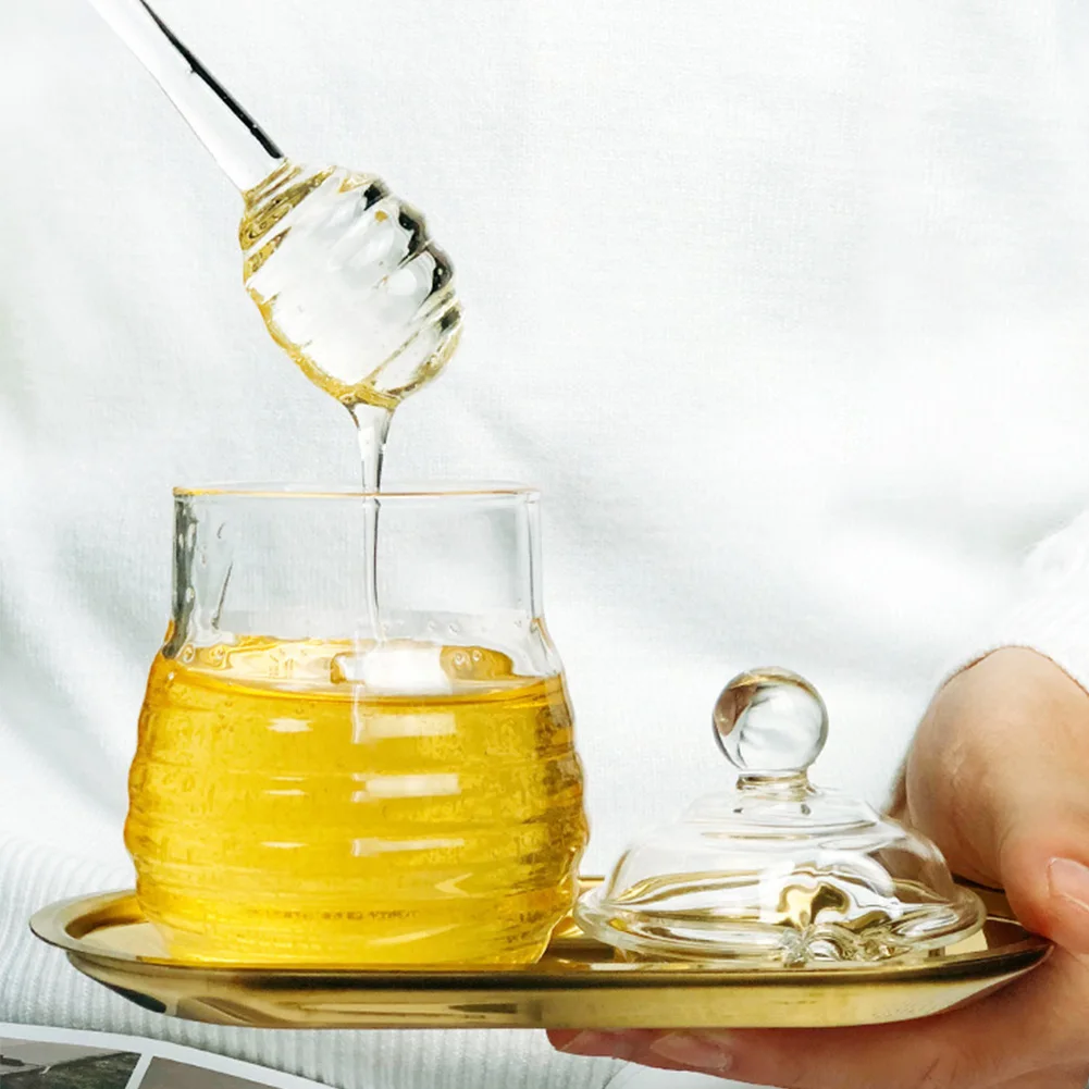 300 мл безопасный Стеклянный Горшок для меда с палочкой для перемешивания прочная прозрачная банка для хранения пчелиного меда