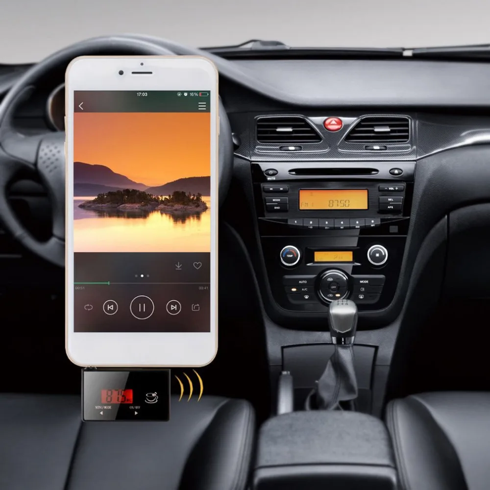 new Wireless Mini FM Transmitter Car MP3 Player Display Music Audio For Mobile Phones Tablet PC MP3 Player Receiver Hot