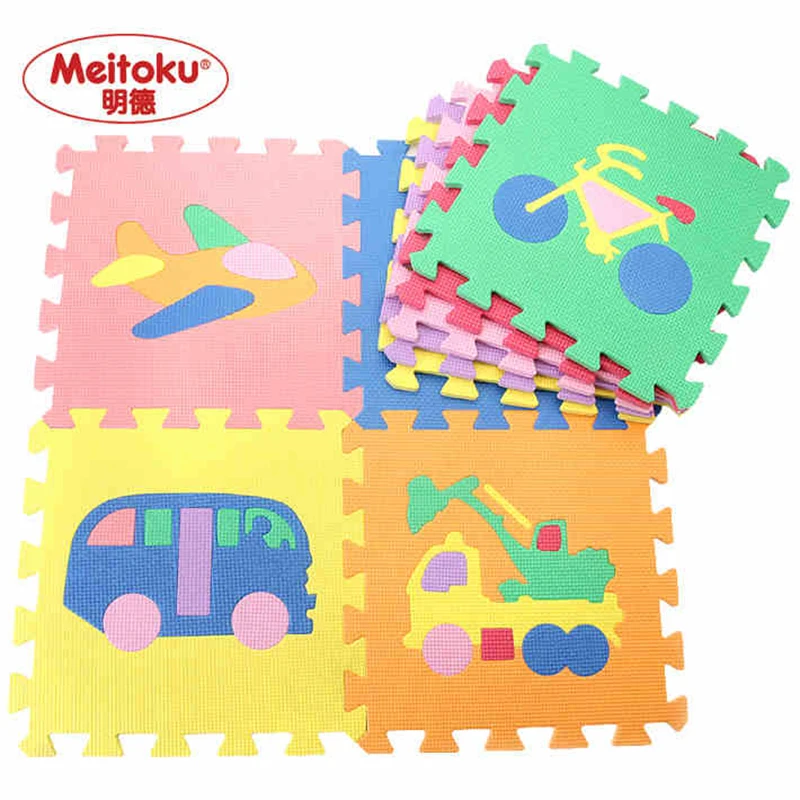 Children Mini Soft Crawling Baby Play Mat Cartoon Vehicles Baby Mat