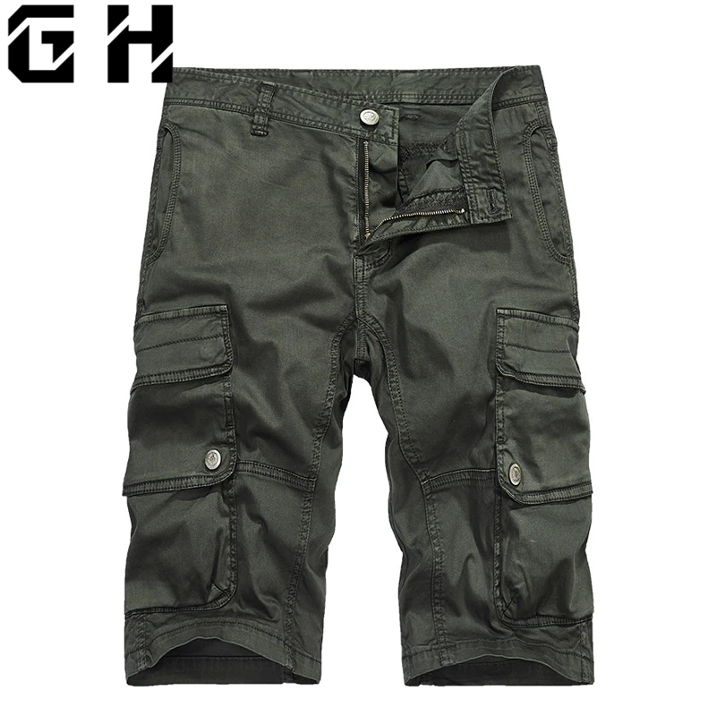 Мужские тефлоновые Камуфляж Армейская военная форма короткие мужские плюс карманы повседневные шорты летние военные тактические шорты с накладными карманами