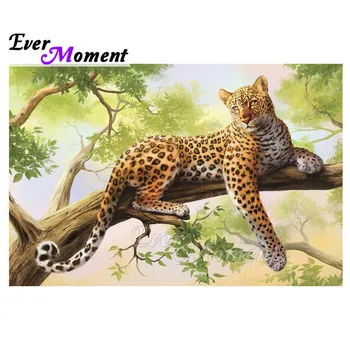 

Ever Moment Diamond Painting Home Decoration Picture Of Rhinestone Leopard on Tree Full Square Diamond Embroidery Mosaic 3F1769
