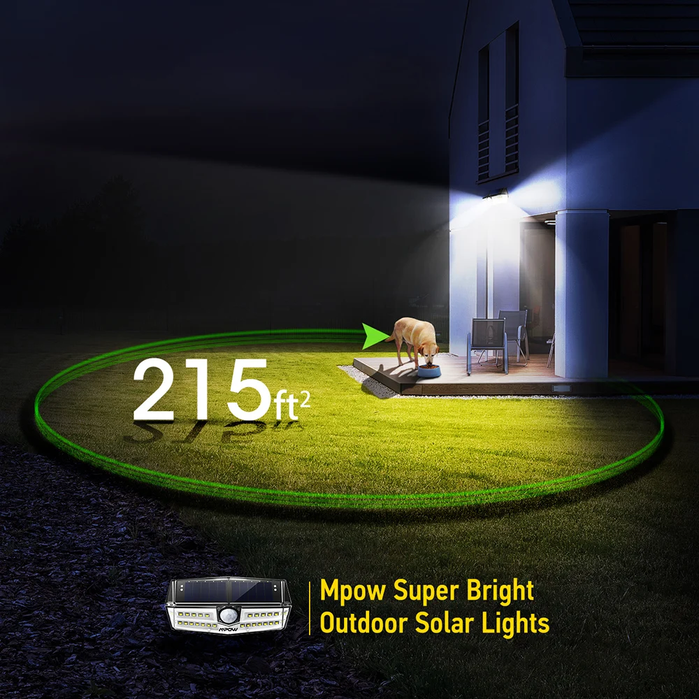 Mpow Waterproof Outdoor Solar 30 LED Motion Sensor Light Garden Wall Security UK 