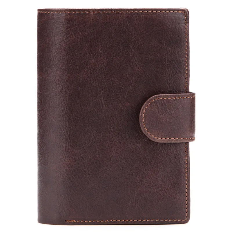 Leather Wallet Men's Passport Cover Wallet Large Capacity Passport Holder Coin Purse Organizer Wallets Card Holder