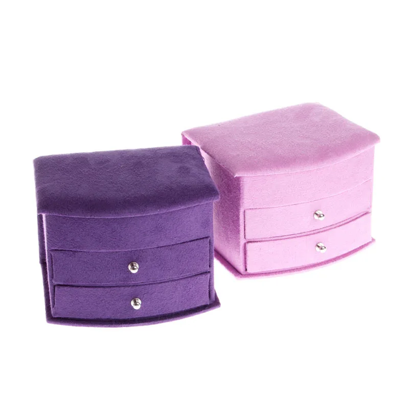 

Free delivery Portable 3 Layers Mirror Necklace Ring Earring Jewelry Box Organizer Storage Case