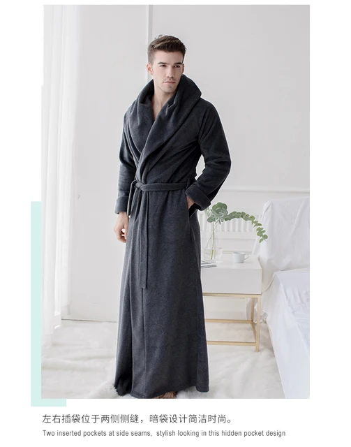 Women and Men Plush Fleece Ultra Long Floor Length Hooded Bathrobe Robes  Sleepwear Plus Size Nightgown Dressing Gown Lounge wear