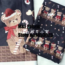 100*140 см Рождественский шоколадный плюшевый мишка слюб льняная ткань швейная ткань Сделай Сам ручной работы материал лоскутное платье Лолита занавеска