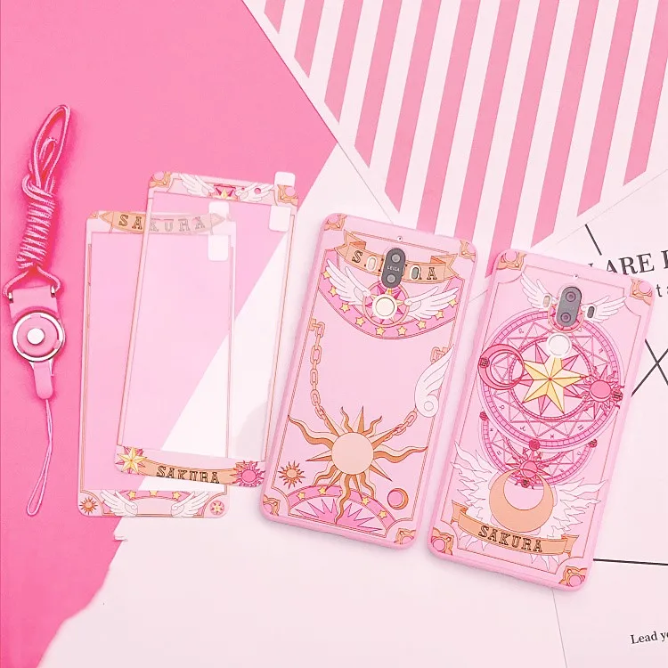 Чехол для huawei Mate10 /plus Cardcaptor Sakura + Передняя защитная пленка из закаленного стекла