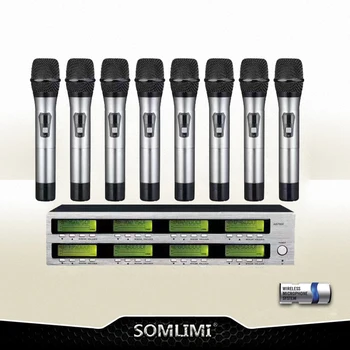 

New High Quality Professional AWT800 8 channel Handheld Wireless Microphone professional lavalier clip microphone headset