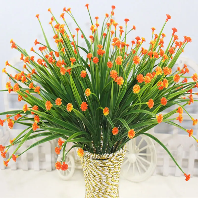 

2017 Limited 1pcs 7 Sky Star Leaf Artificial Plastic Flower Plants Floral Decor Fake Leaves Simulation Small Potted Plant Home