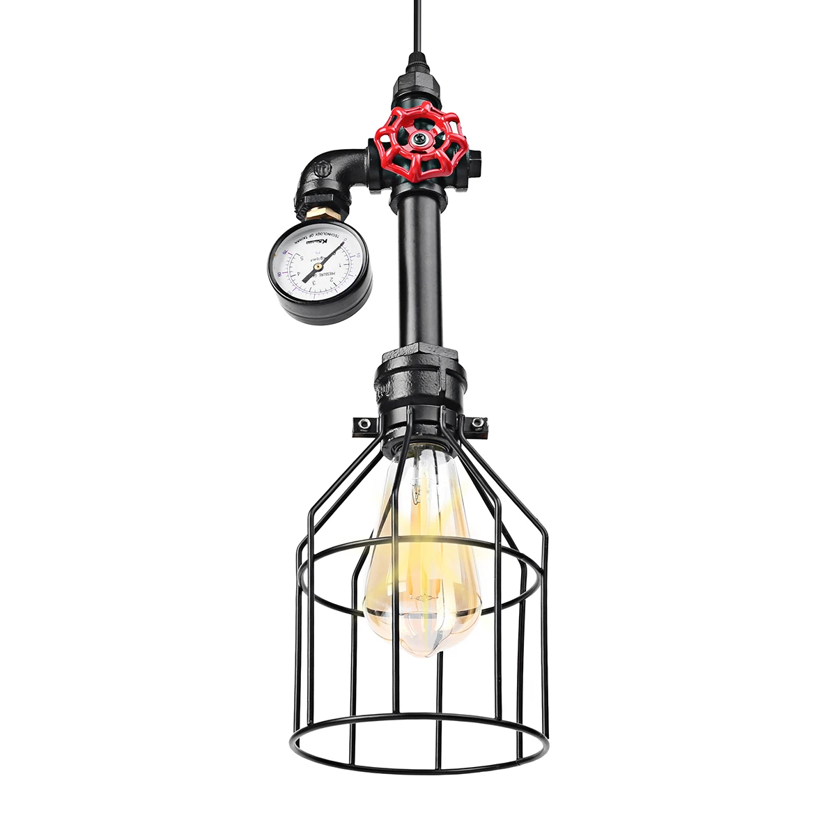 

E27 Industrial Vintage Iron Cage Light Hang Wire Chandelier Pendant Lamp AC85-220V Indoor Bedroom Living Room Lighting