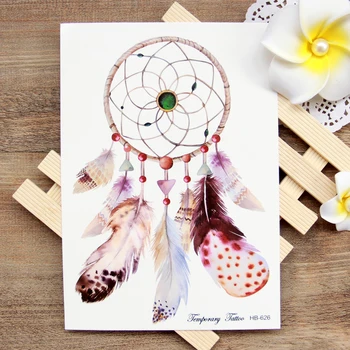 

Waterproof Temporary Tattoo sticker colorful dreamcatcher Boho dream catcher tattoo Water Transfer fake flash