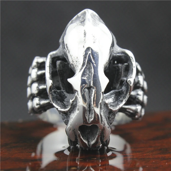 

Newest Mens Ring 316L Stainless Steel Cool Dinosaur Fossils Ring Top Quality