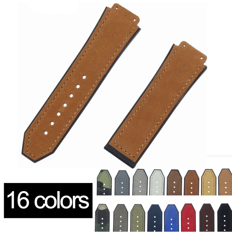 26mmx19mm leather and silicone matte straps fit the Hublot classic fusion series CHRONOGRAPH 45mm42mm watch band bracelet