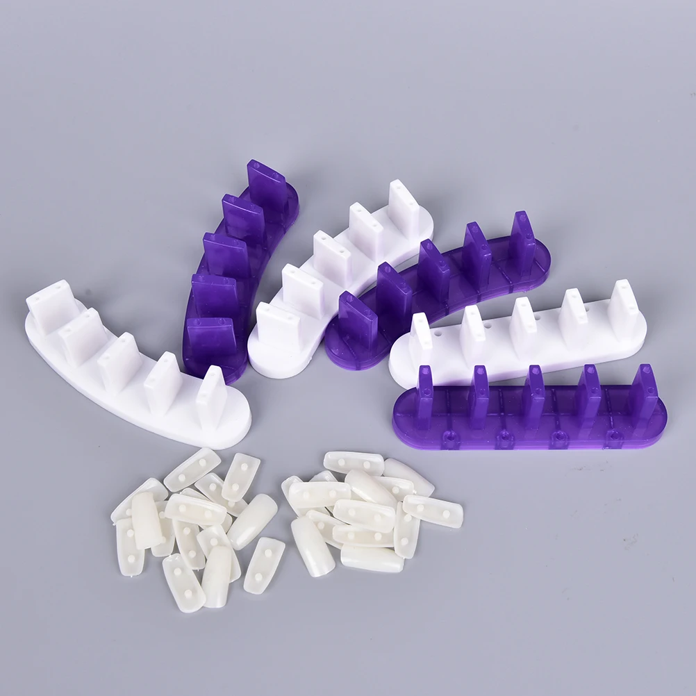 

3Pcs Manicure Removable Nail Tools Practice Nail-Stand + 10pcs Salon Practice Nail Tips Dismountable Training Holder