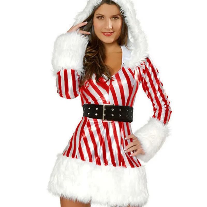 Sexy Candy Cane Costume Europe And The USA New Red And White Striped