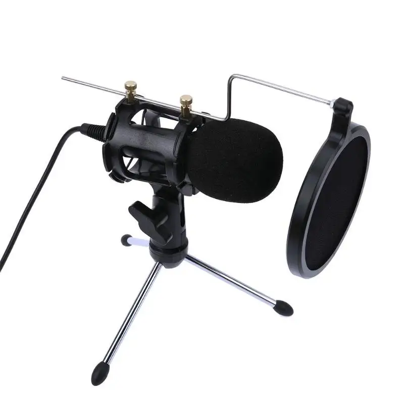 PC-03 5V портативный настольный микрофон профессиональный Регулируемый Настольный конденсаторный микрофон с подставкой держатель штатив набор