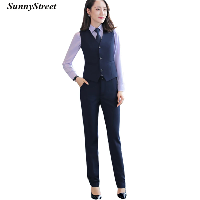 Women Vest with Pant 2 Pieces Set female 2018 new fashion ladies Waist