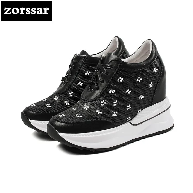 {Zorssar} Fashion sneaker boots women Wedges platform Shoes Genuine Leather Height Increasing Ankle Boots Female Casual Shoes {Zorssar} Fashion sneaker boots women Wedges platform Shoes Genuine Leather Height Increasing Ankle Boots Female Casual Shoes