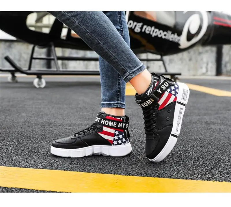 Hundunsnake/Мужская обувь с высоким берцем; спортивная женская обувь для бега; мужские кроссовки в стиле хип-хоп; спортивная обувь из искусственной кожи; Basket Homme Sepatu A-188