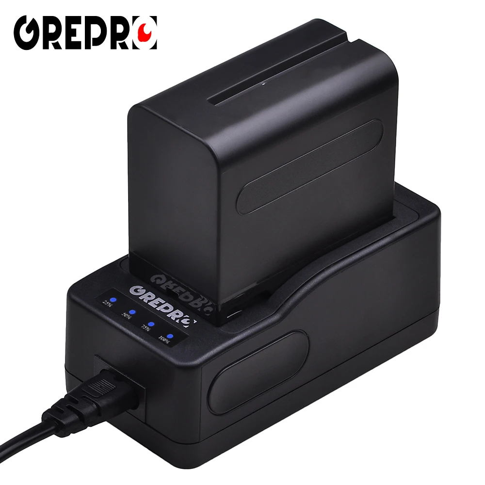 

GREPRO LED Ultra Fast Camera Battery Charger for Sony NP-QM91D,QM71D,TR516,TR716 NP-F960 F970 F750 F770 F550 F570 NP-FM50 FM55H