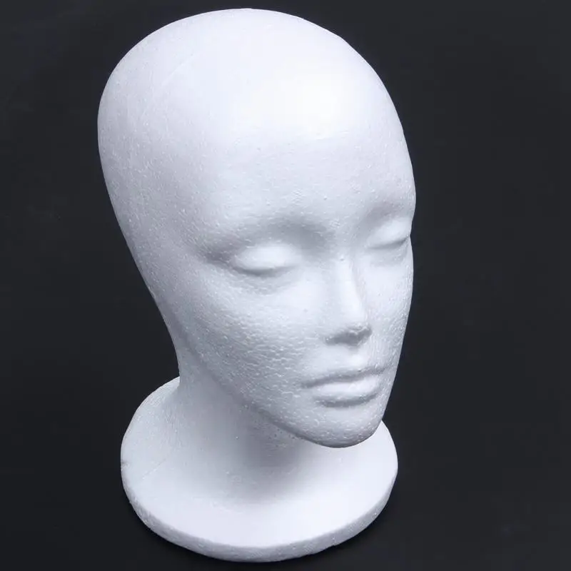 White Female Foam Mannequin Head Model Hat Wig Display Stand Rack image 3