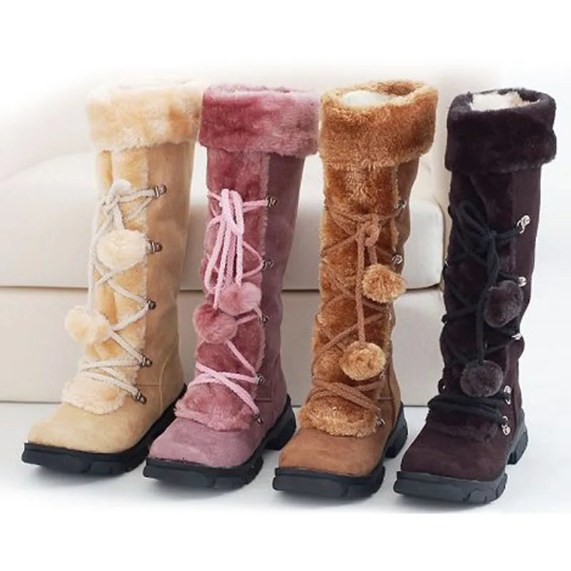 Taoffen/5 цветов; женская зимняя обувь; женские теплые ботинки до середины икры на меху; обувь на платформе со шнуровкой; плюшевые зимние ботинки; размеры 32-43
