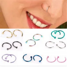 H HYDE Fashion Fake Septum Medical Titanium Nose Ring Silver Gold font b Body b font