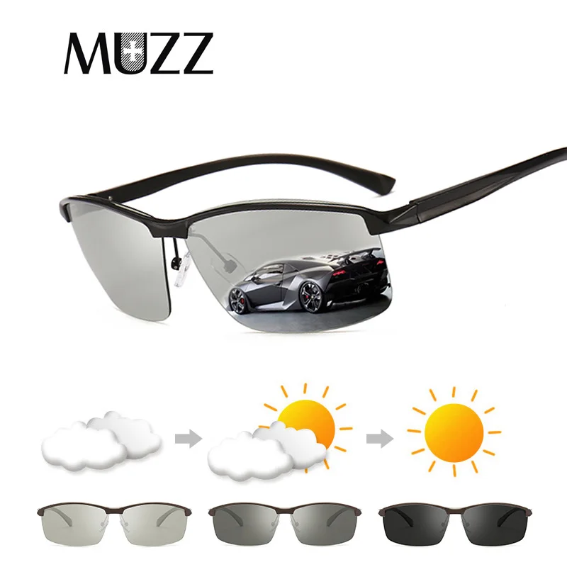 MUZZ 2018 Новые поляризованные фотохромные солнцезащитные очки для вождения мужские