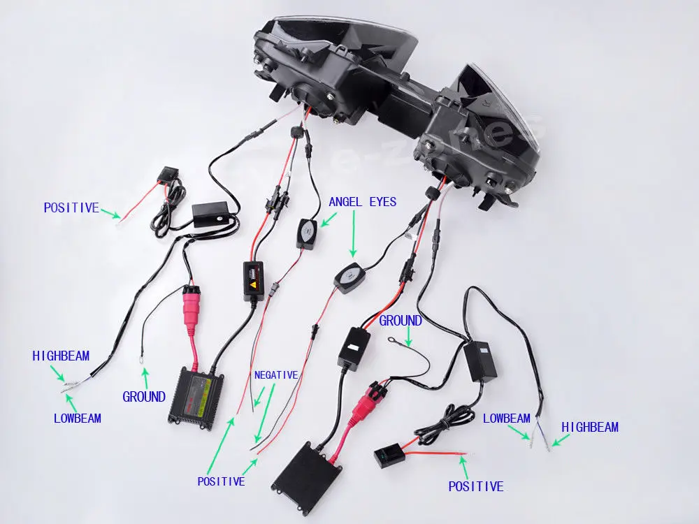 HID Белый Ангел синий Демон глаза проектор фара лампа в сборе для Yamaha YZF R6 2006-2007