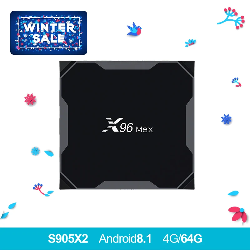 X96 MAX Android 8,1 tv caja Amlogic S905X2 LPDDR4 Quad Core 4 GB 64 GB 2,4G y 5 GHz wifi BT 1000 M H.265 4 K pk con w1 x96max tvbox - 2