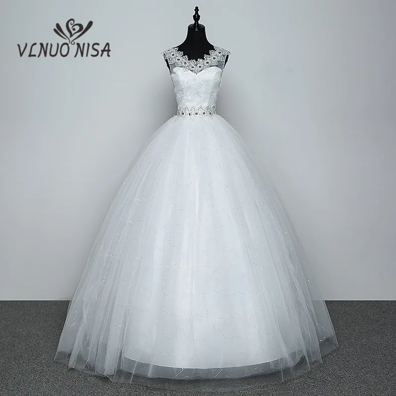 

Fashion Simple 100% Real Images factory wholesale lace Flower shoulder bride gown Customized Plus Size wedding party dress