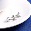 Boucles d'oreilles à clous en cristal en Zircon pour hommes et femmes, bijoux en acier inoxydable, paire d'argent, couronne, offre spéciale ► Photo 2/6